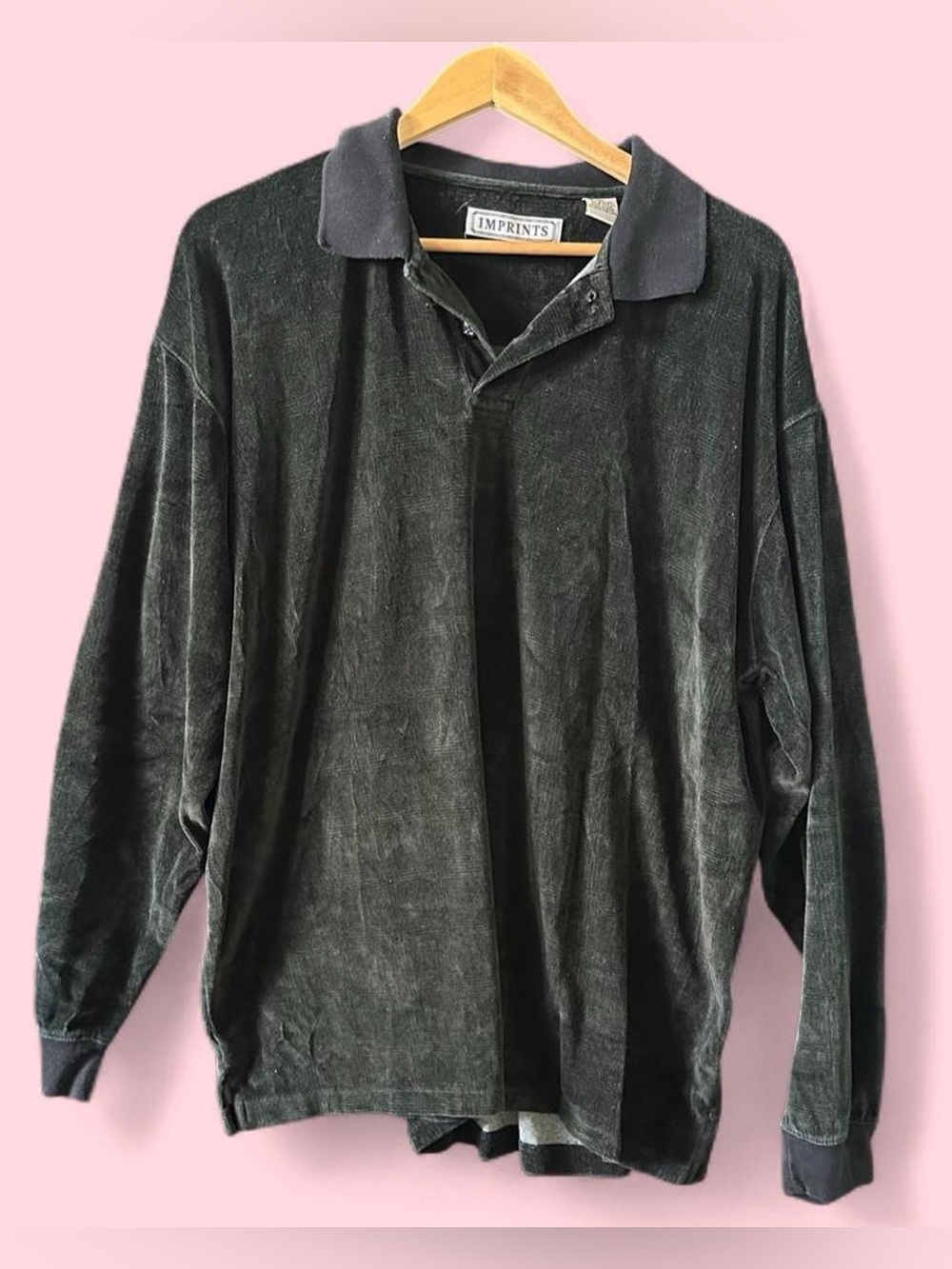 Dark Green Long-Sleeve Polo Sweater